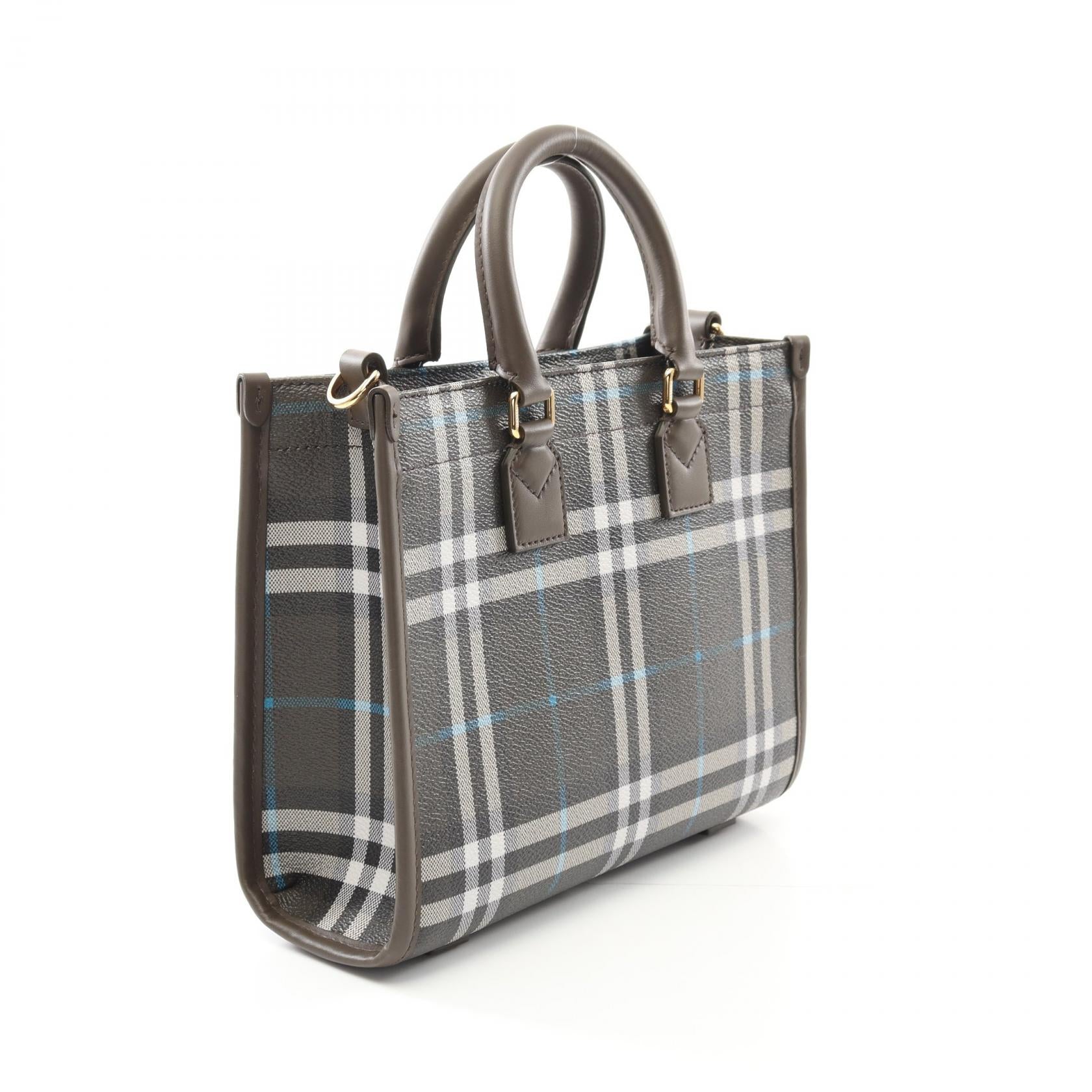 Burberry MN FREYA TOTE PVC Coated Canvas Leather Tote Bag