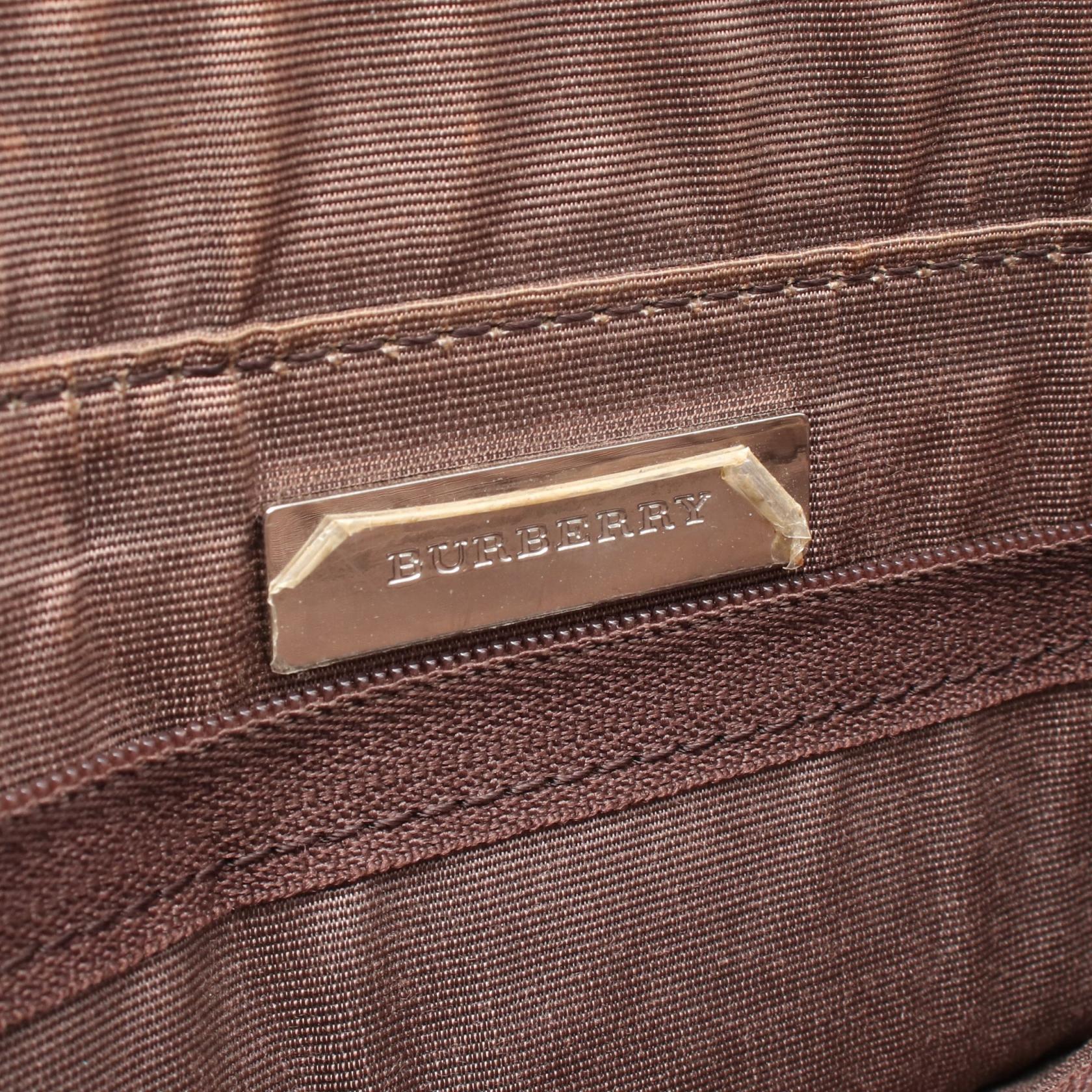 Burberry Nova Check Canvas Leather Handbag