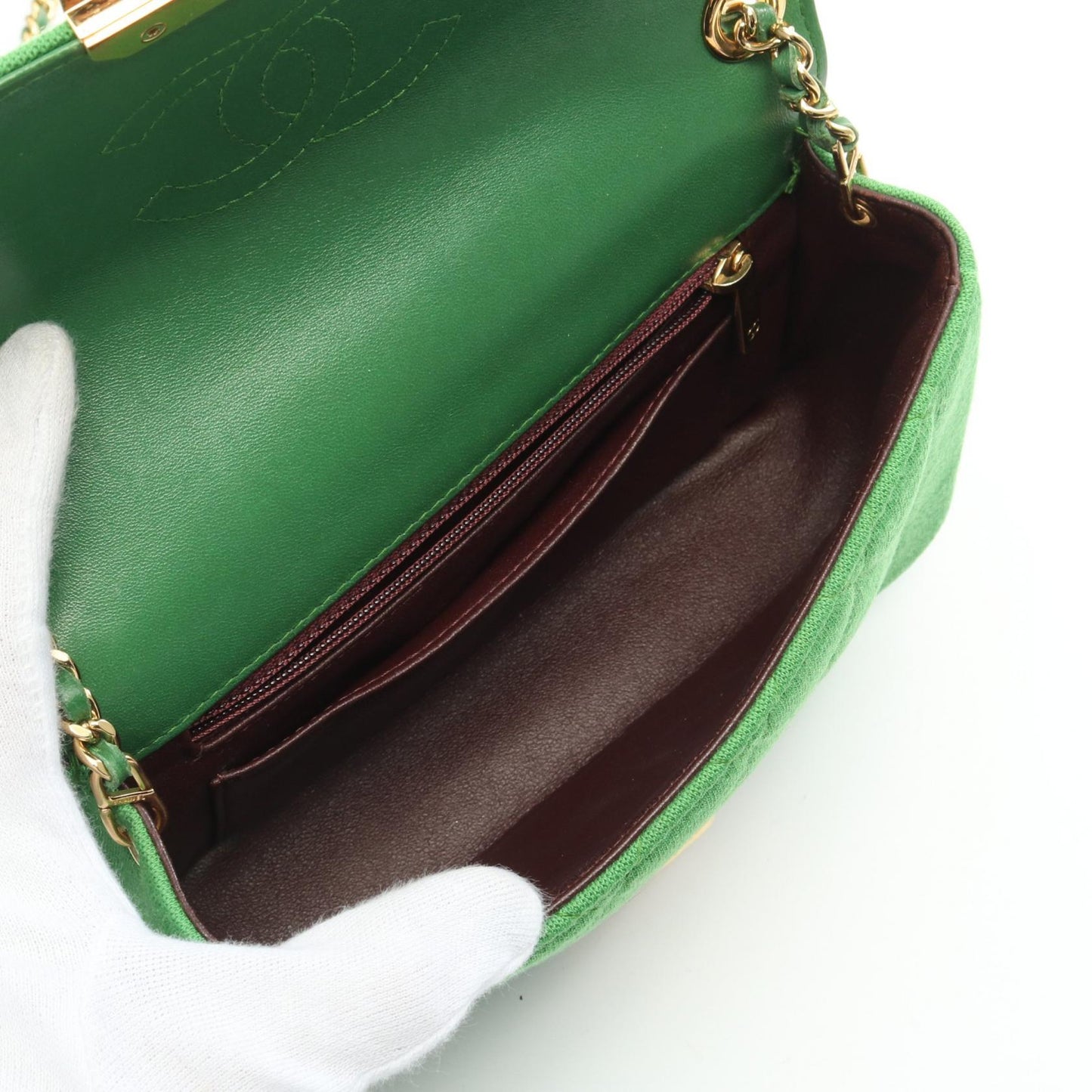 Chanel Matelasse Leather Cotton Jersey Shoulder Bag