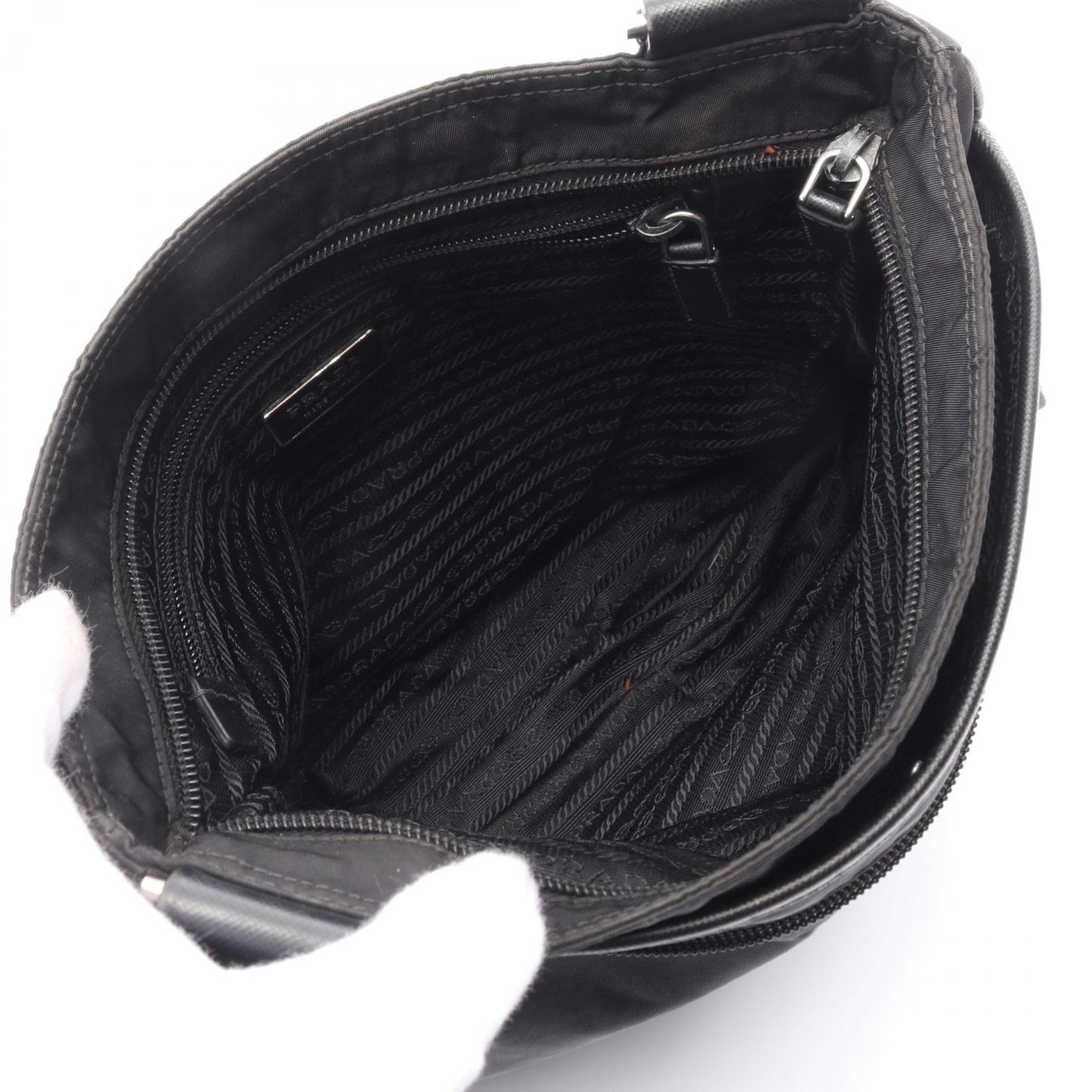 Prada Nylon Saffiano Leather Shoulder Bag