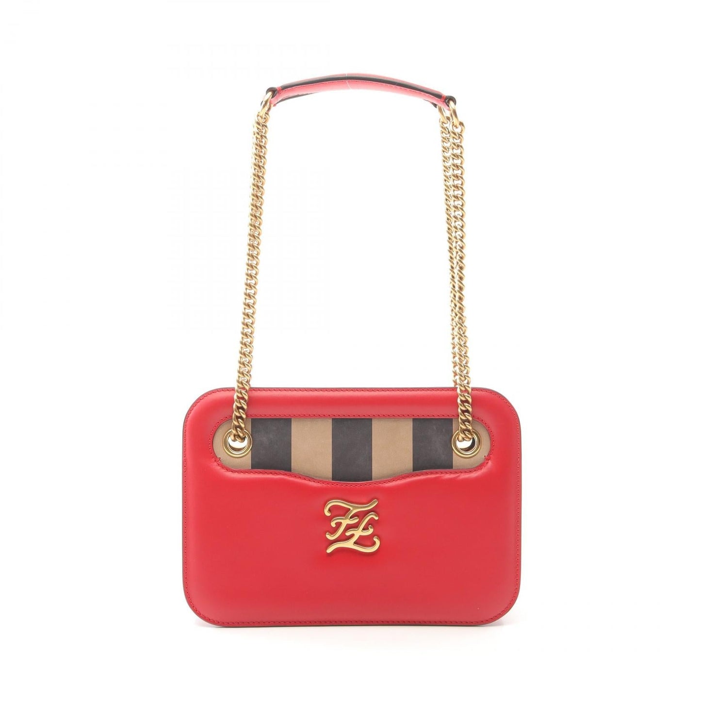 Fendi Calligraphy Leather Shoulder Bag