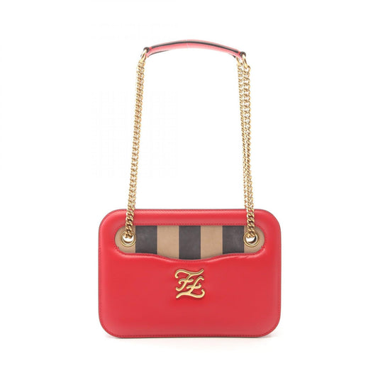 Fendi Calligraphy Leather Shoulder Bag