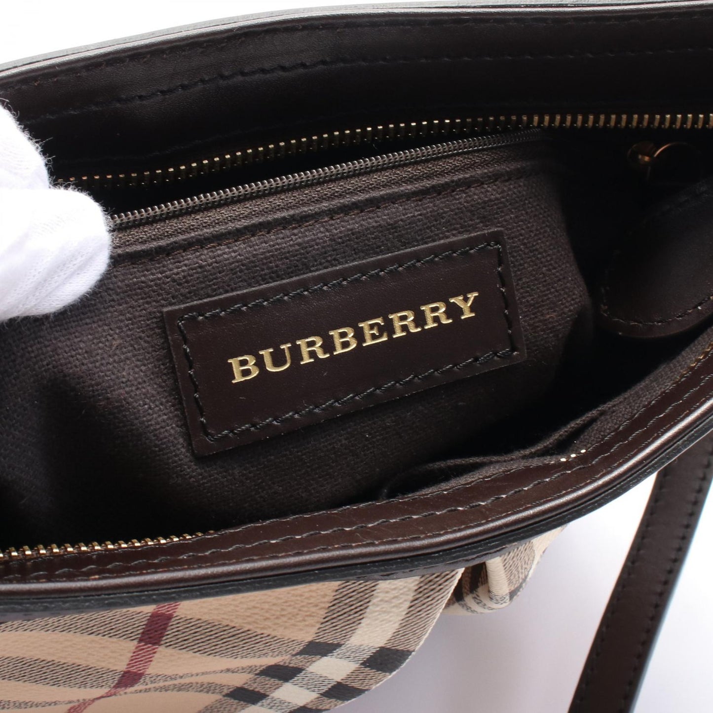 Burberry PVC Coated Canvas Leather Shoulder Bag