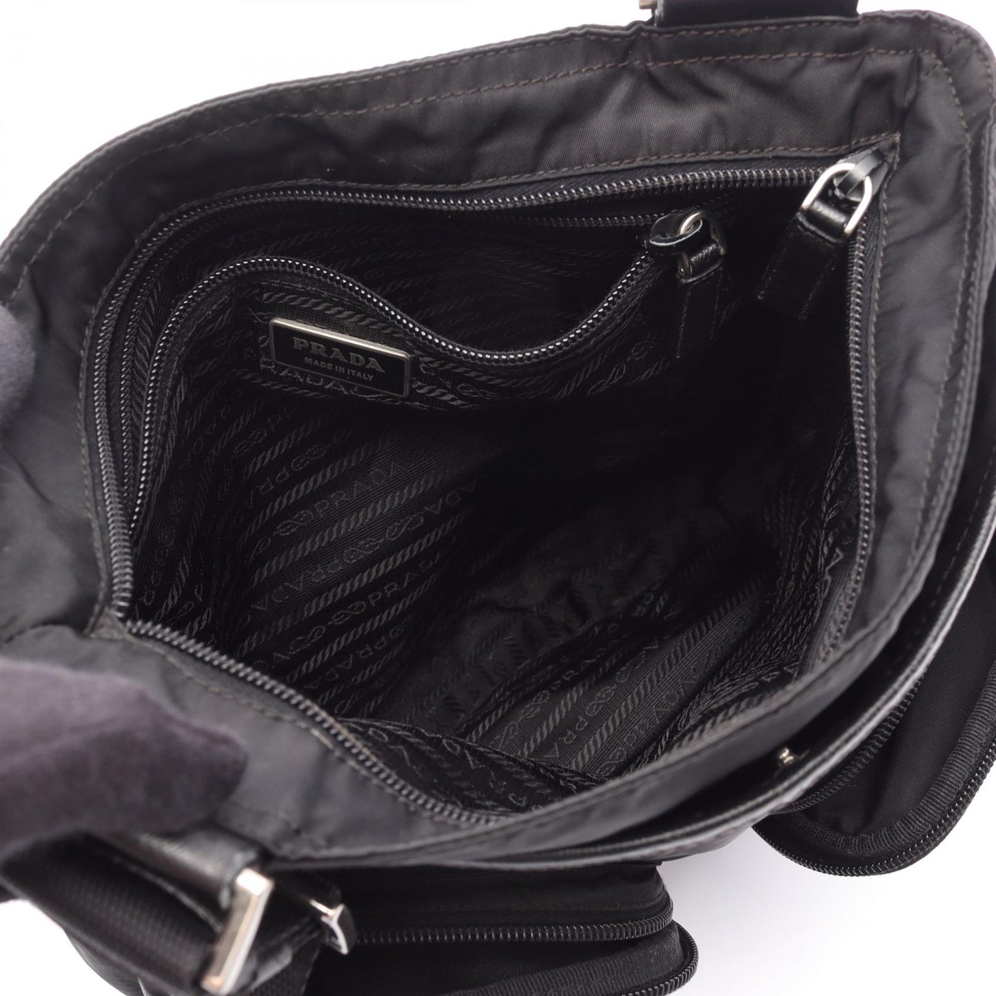 Prada Re-Nylon Saffiano Leather Shoulder Bag