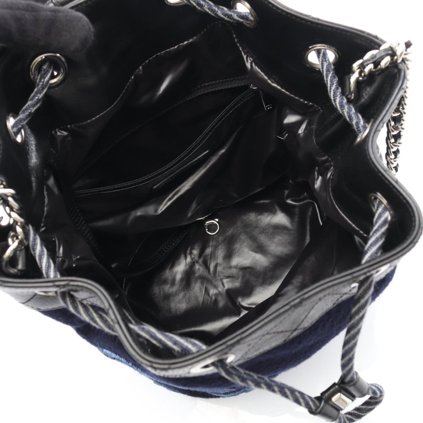 Chanel Embroidery Wool Leather Shoulder Bag