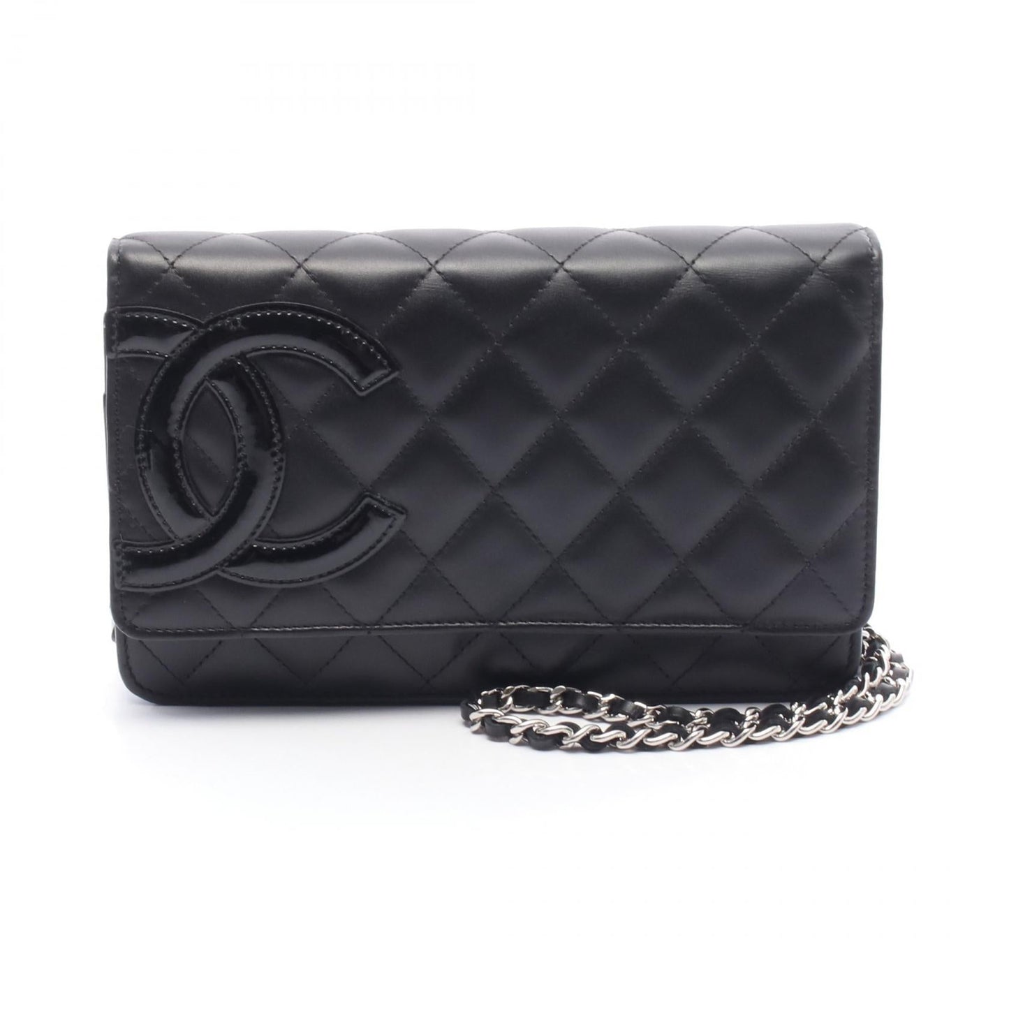 Chanel Cambon Line Leather Patent Leather Shoulder Bag
