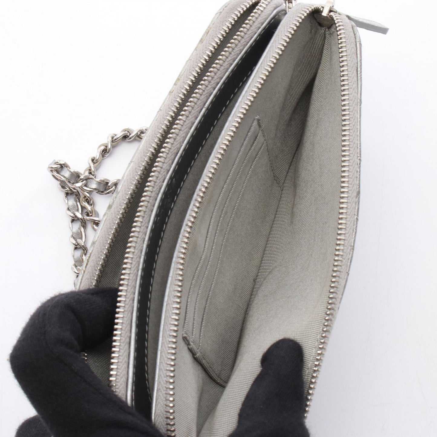 Chanel Chevron V Stitch Leather Shoulder Bag
