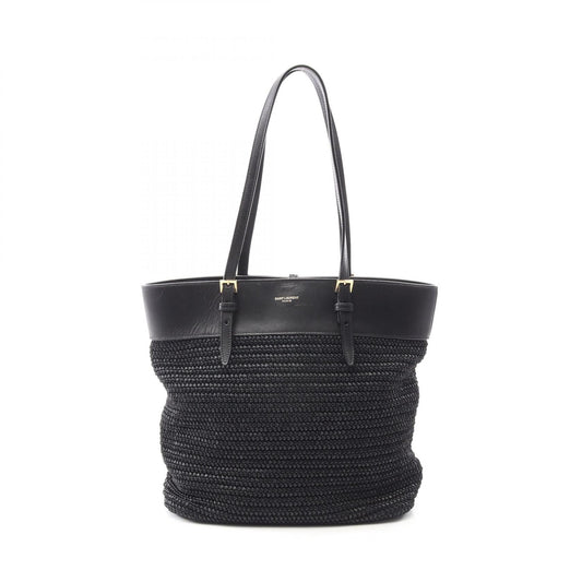 Saint Laurent Paris East West Tote Bag Leather Straw Tote Bag