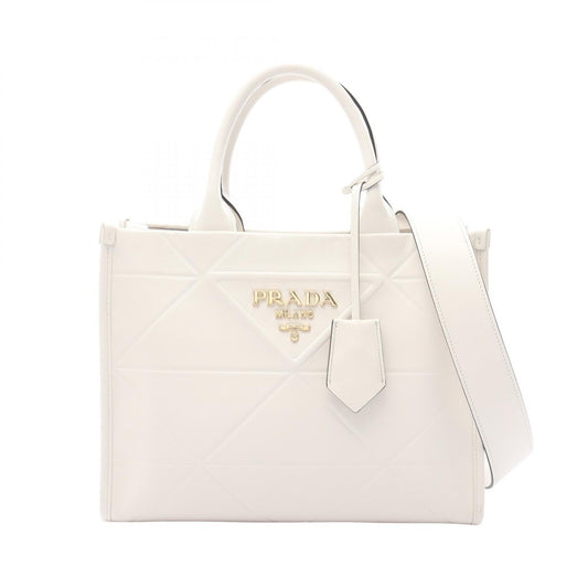 Prada Symbol Topstitch Soft Calf Tote Bag