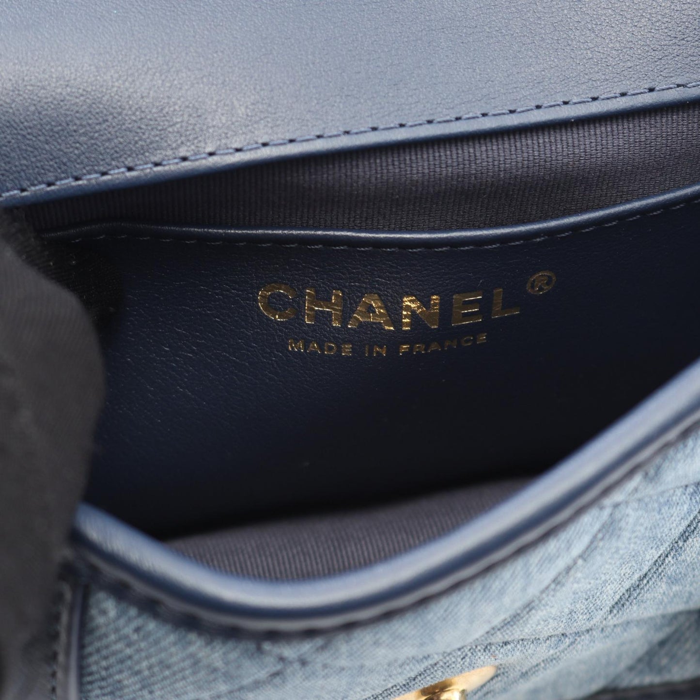 Chanel Mini MatelassÃ© Denim Leather Shoulder Bag