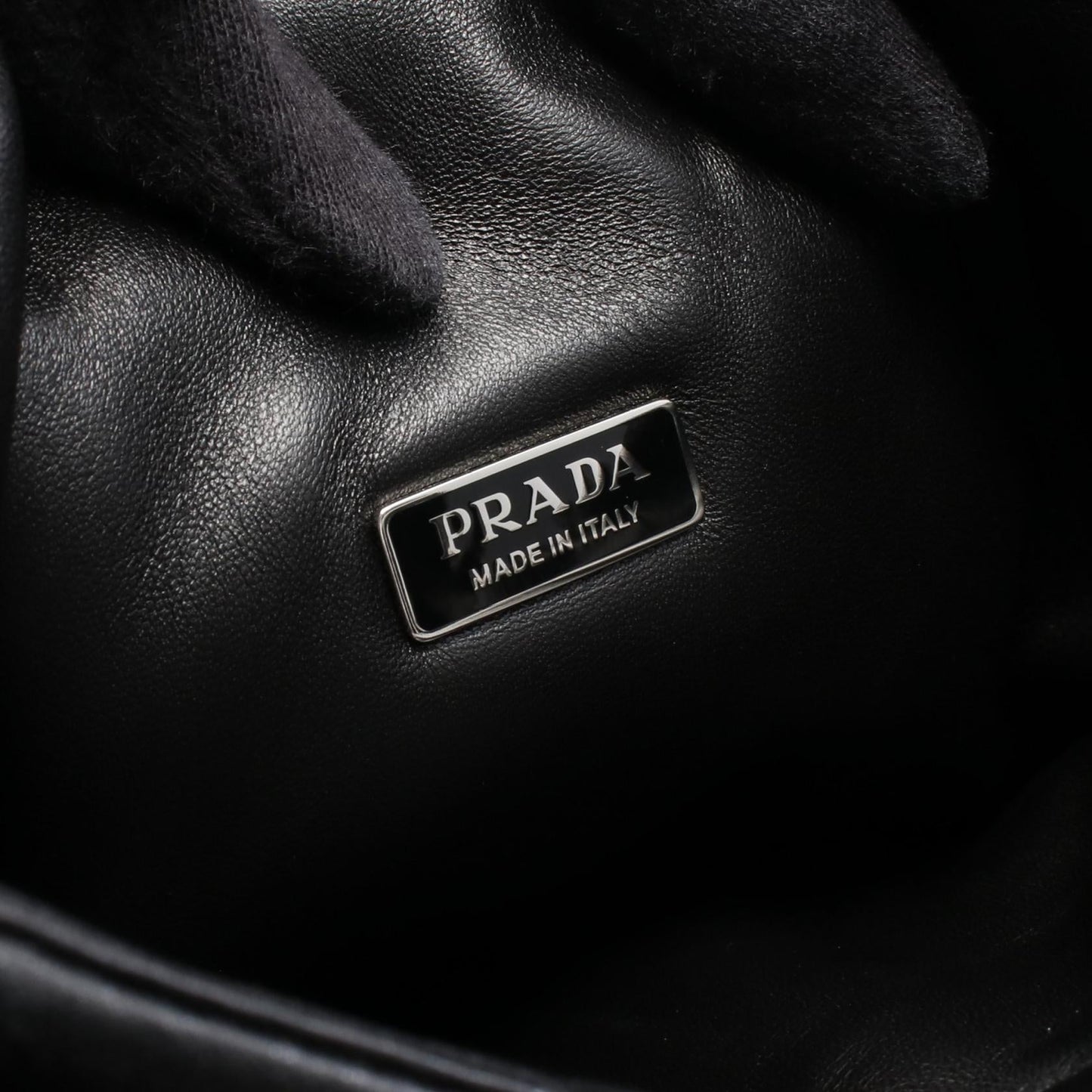 Prada Triangle Logo Leather Handbag
