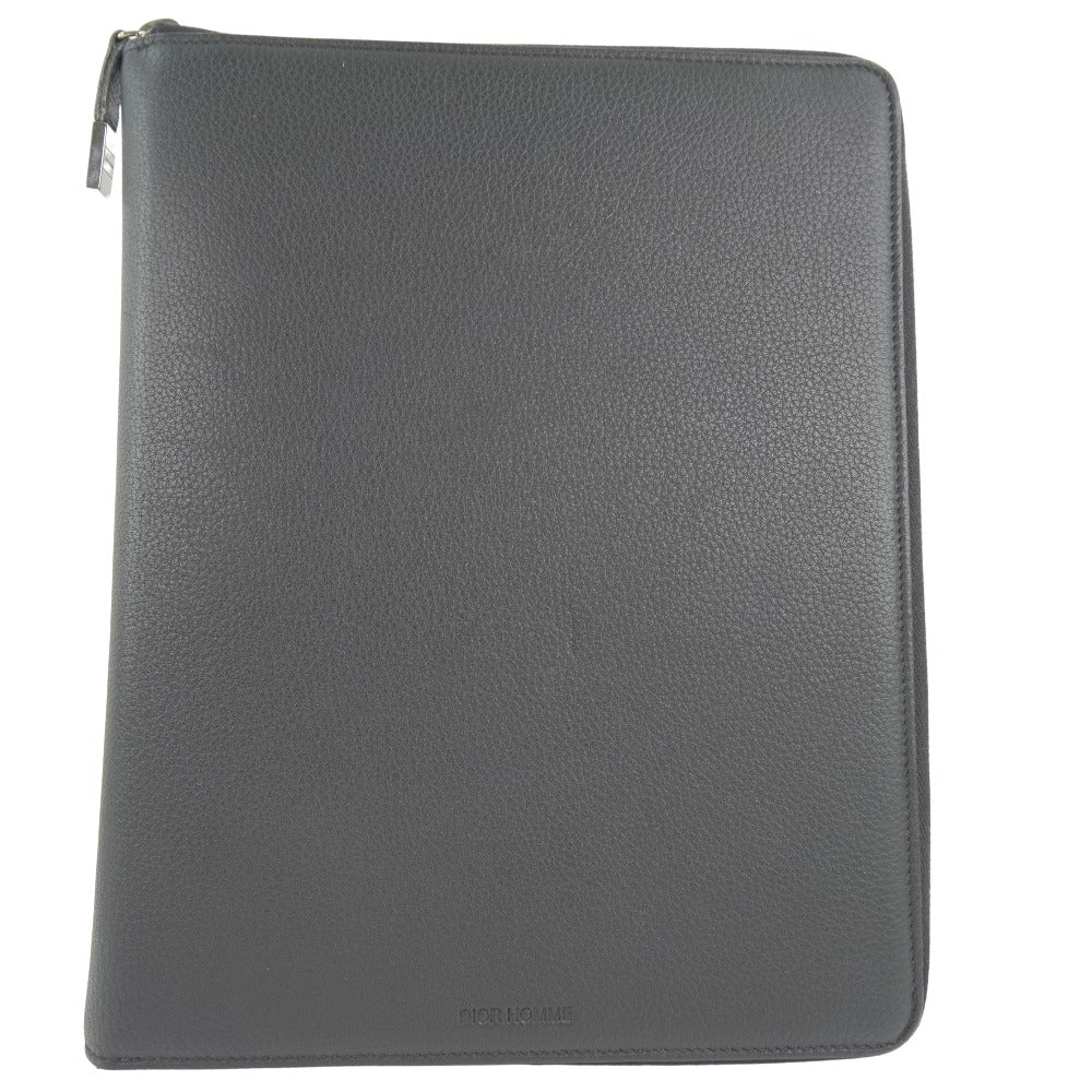 DIOR HOMME Clutch bag Calfskin black Document case unisex(Unisex)