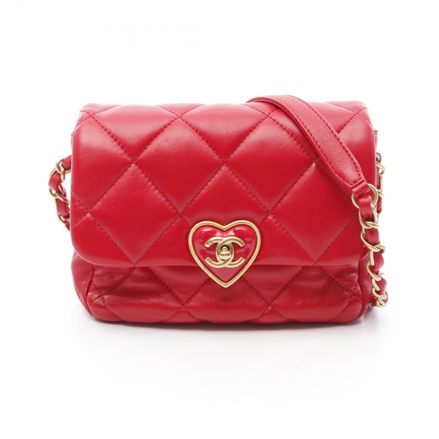 Chanel MatelassÃ© Heart Lock Lambskin Shoulder Bag