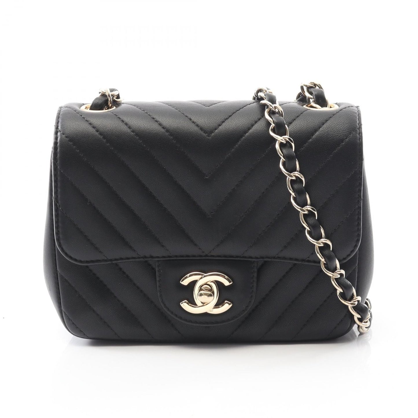 Chanel Chevron V Stitch Lambskin Shoulder Bag