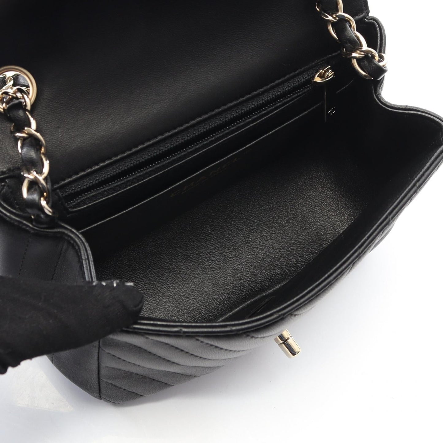 Chanel Chevron V Stitch Lambskin Shoulder Bag