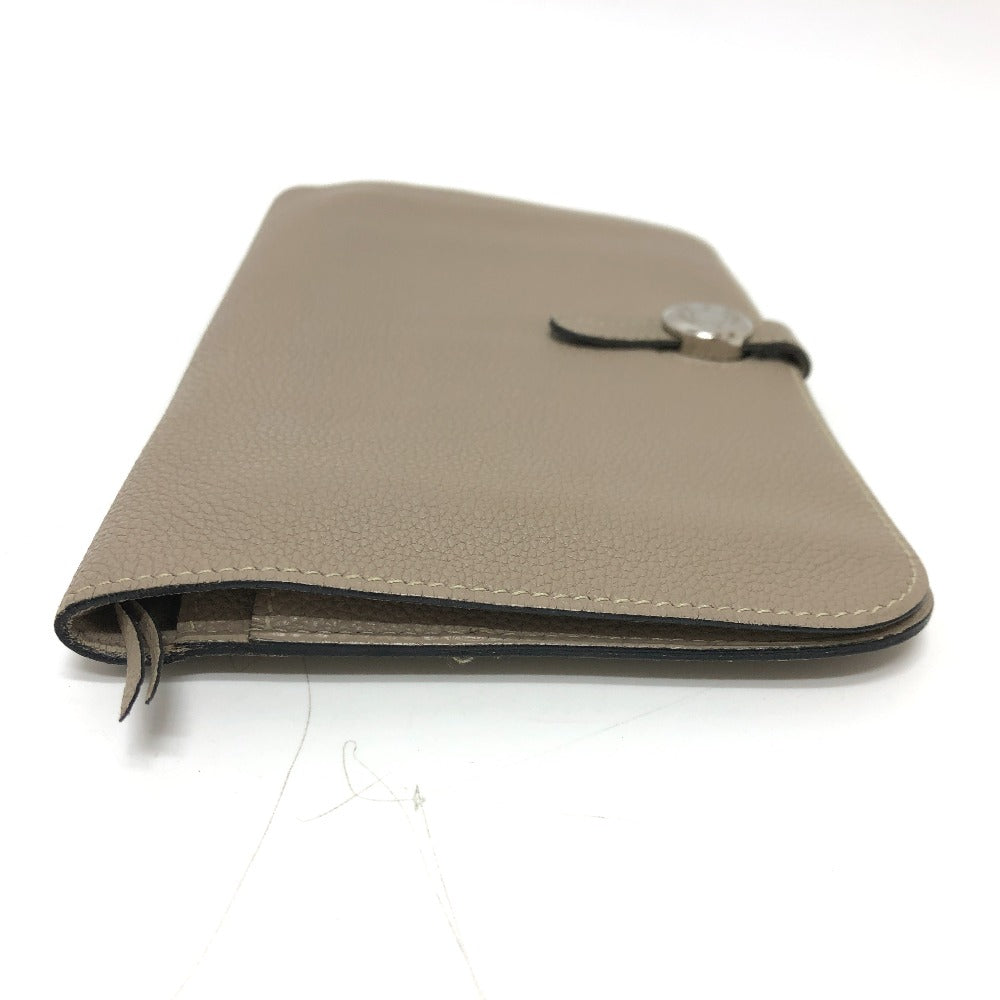 HERMES Long Wallet Purse Togo beige Dogon GM Women