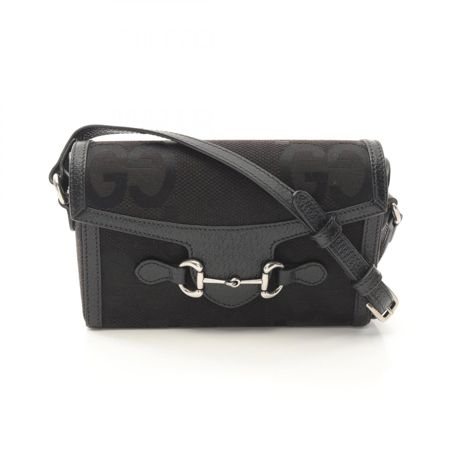 Gucci Horsebit 1955 Jumbo GG Canvas Leather Shoulder Bag