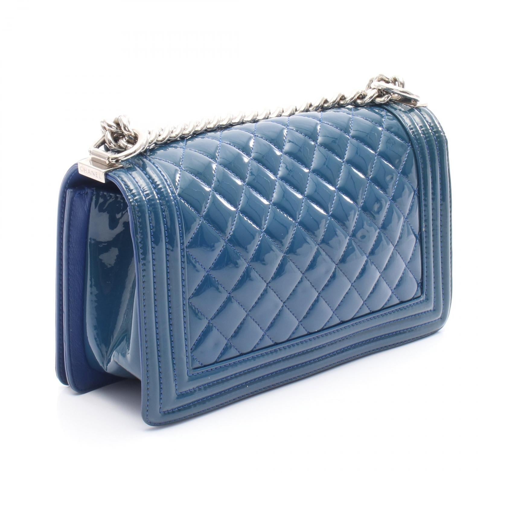 Chanel Boy Chanel Patent Leather Shoulder Bag