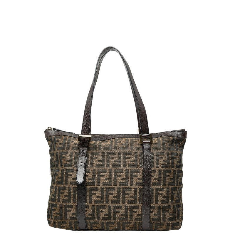 Fendi Zucca Canvas Leather Handbag