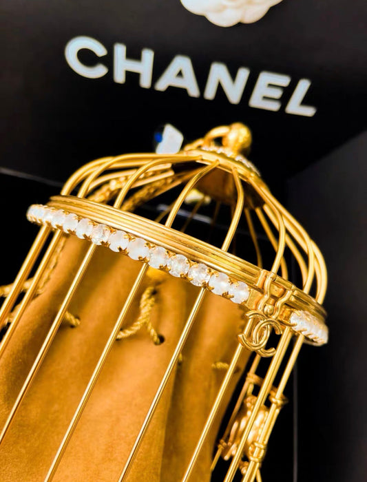 Chanel MinaudiÃ¨re Love Bird Cage Aged Gold Hardware