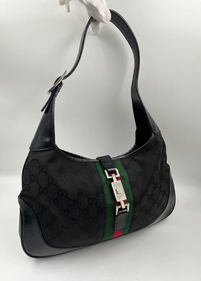 Gucci Jackie Leather Canvas Shoulder Bag Style 4