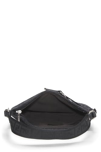 Fendi, Black Nylon Zucca Shoulder Bag, Black