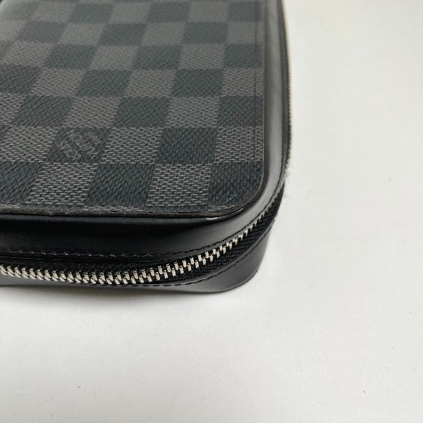 LOUIS VUITTON business bag N41503 Damier Grafitto Canvas Graphite Long Wallet Purse Damier Grafitte Zippy XL mens