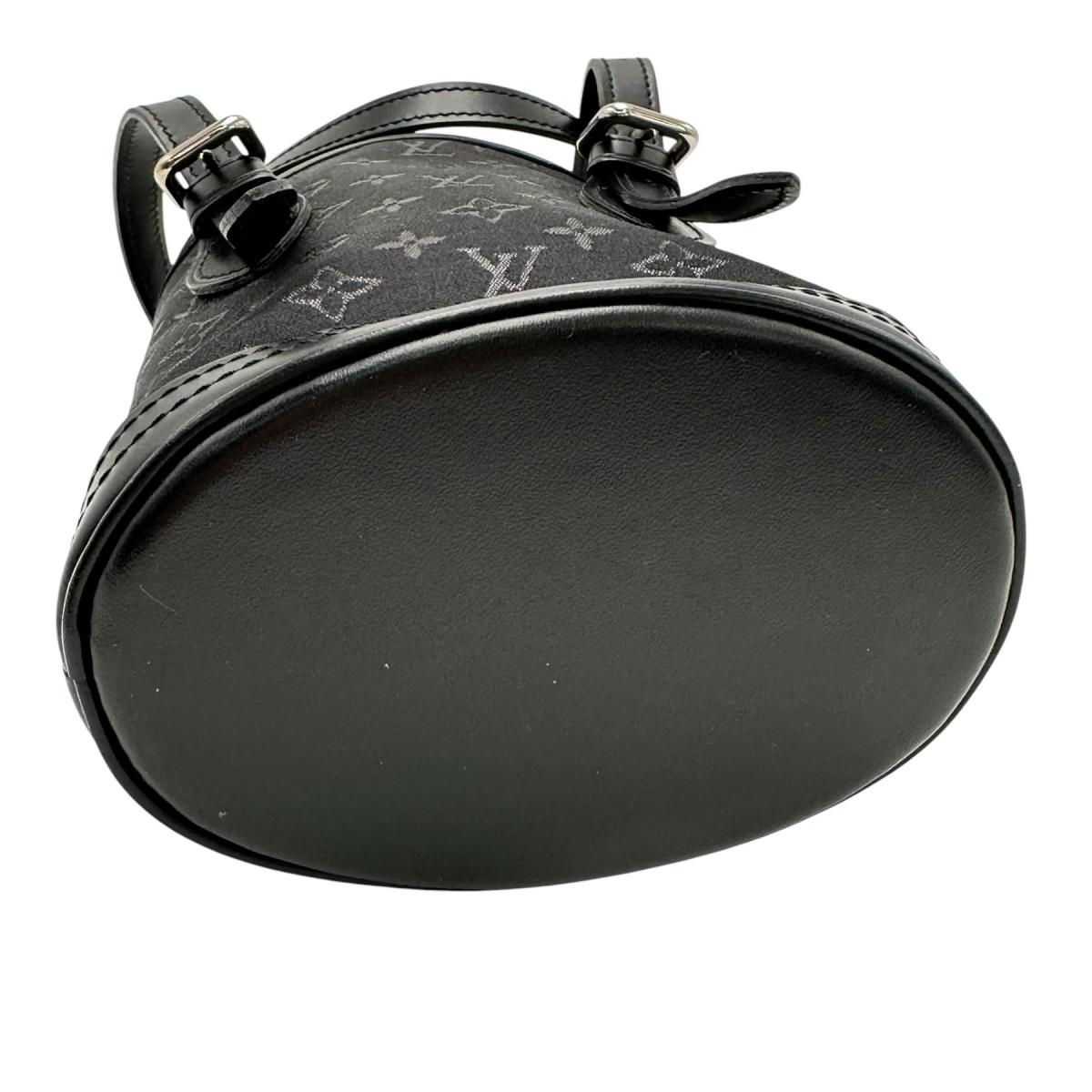 LOUIS VUITTON Handbag Monogram satin Noir Little Bucket Monogram Satin Noir Women