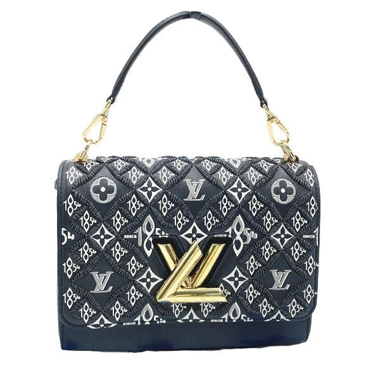 LOUIS VUITTON Shoulder Bag leather black Since Twist MM