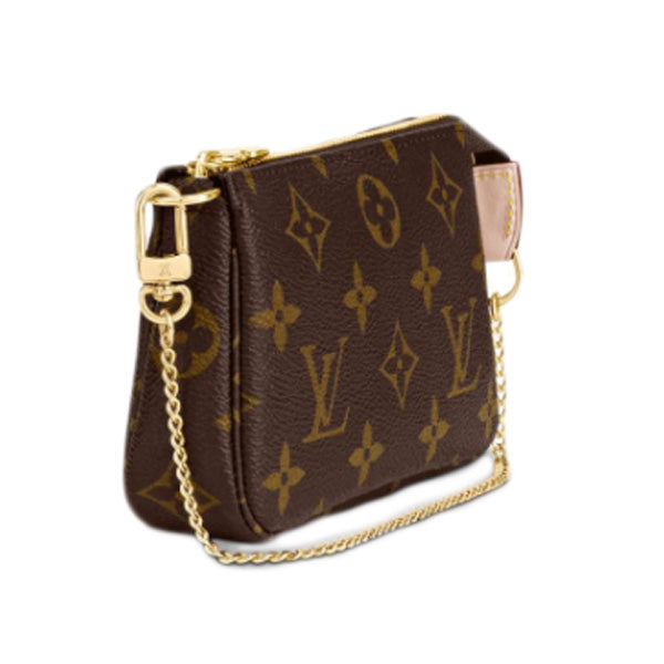 LOUIS VUITTON Pouch Monogram canvas Brown Mini accessories pouch Monogram Mini Pochette Accessoires Women