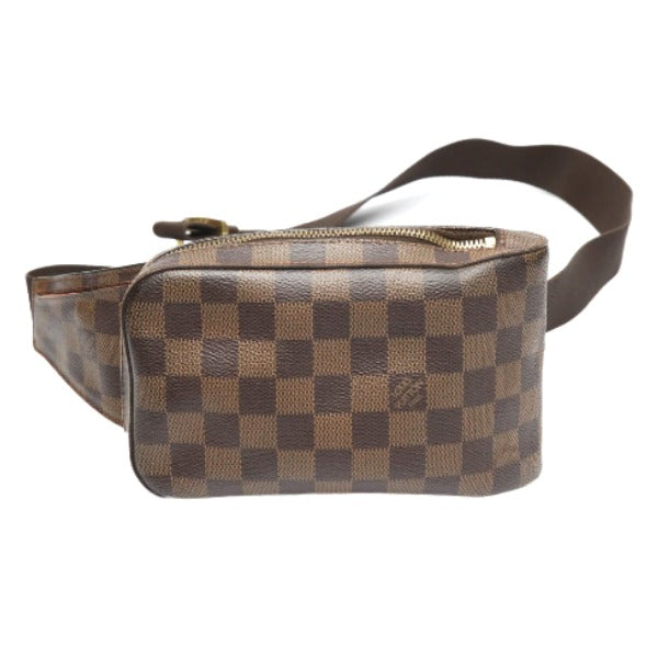 LOUIS VUITTON Sling bag Damier canvas, leather Brown Waist pouch Damier Geronimos unisex(Unisex)