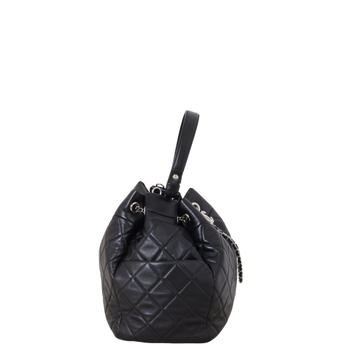 Chanel Quilted CC Drawstring Bucket Bag