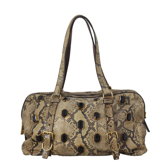 Prada Python Jewelled Tote Medium