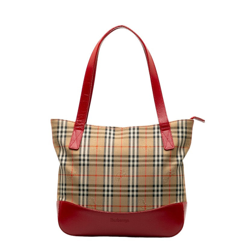Burberry Nova Check Shadow Horse Leather Tote Bag