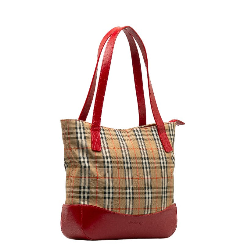 Burberry Nova Check Shadow Horse Leather Tote Bag
