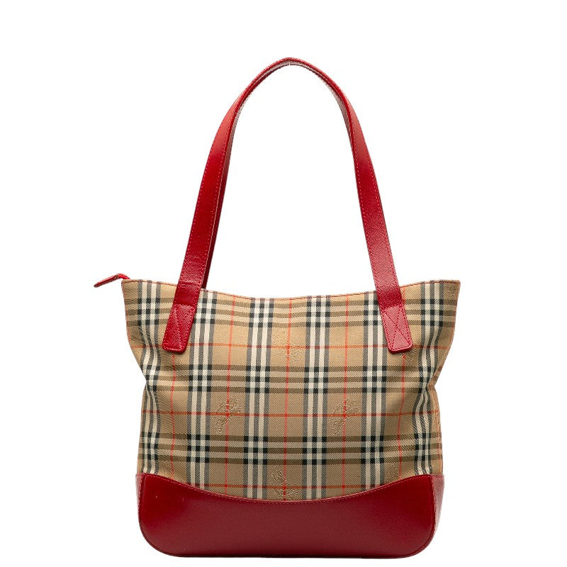 Burberry Nova Check Shadow Horse Leather Tote Bag