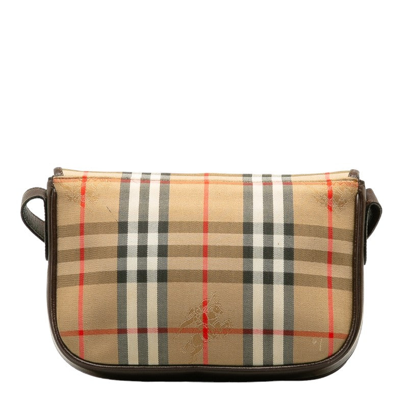 Burberry Nova Check Shadow Horse Canvas Leather Shoulder Bag