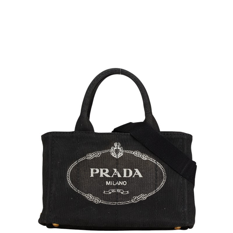 Prada Canapa Triangle Logo Canvas 2way Bag