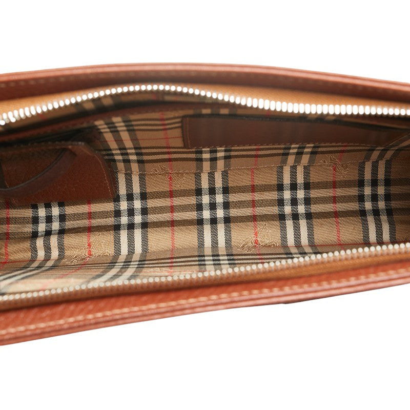 Burberry Nova Check Shadow Horse Leather Clutch Bag