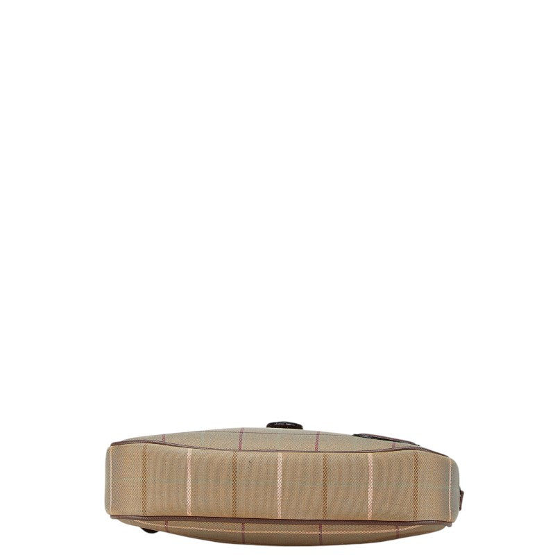 Burberry Logo Check Canvas Leather Shoulder Bag