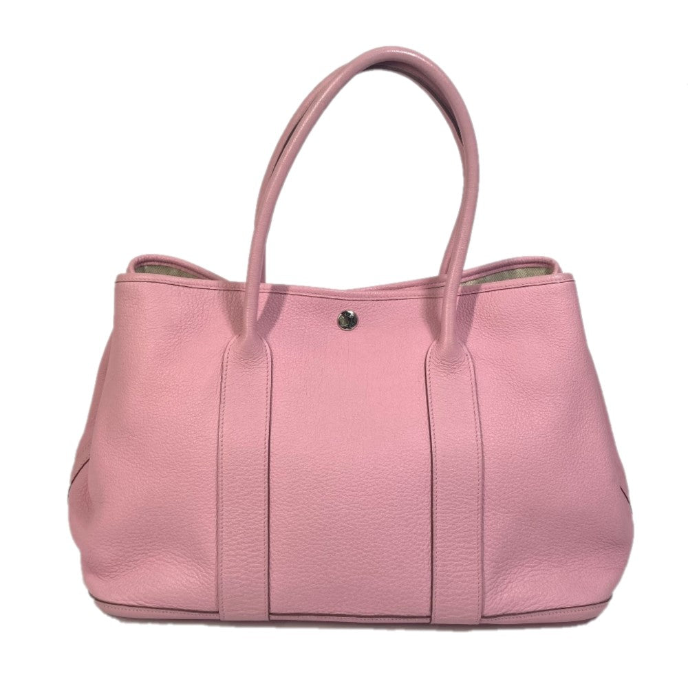 HERMES Tote Bag leather pink Garden party PM Tote Bag Women
