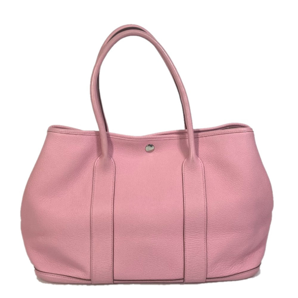 HERMES Tote Bag leather pink Garden party PM Tote Bag Women