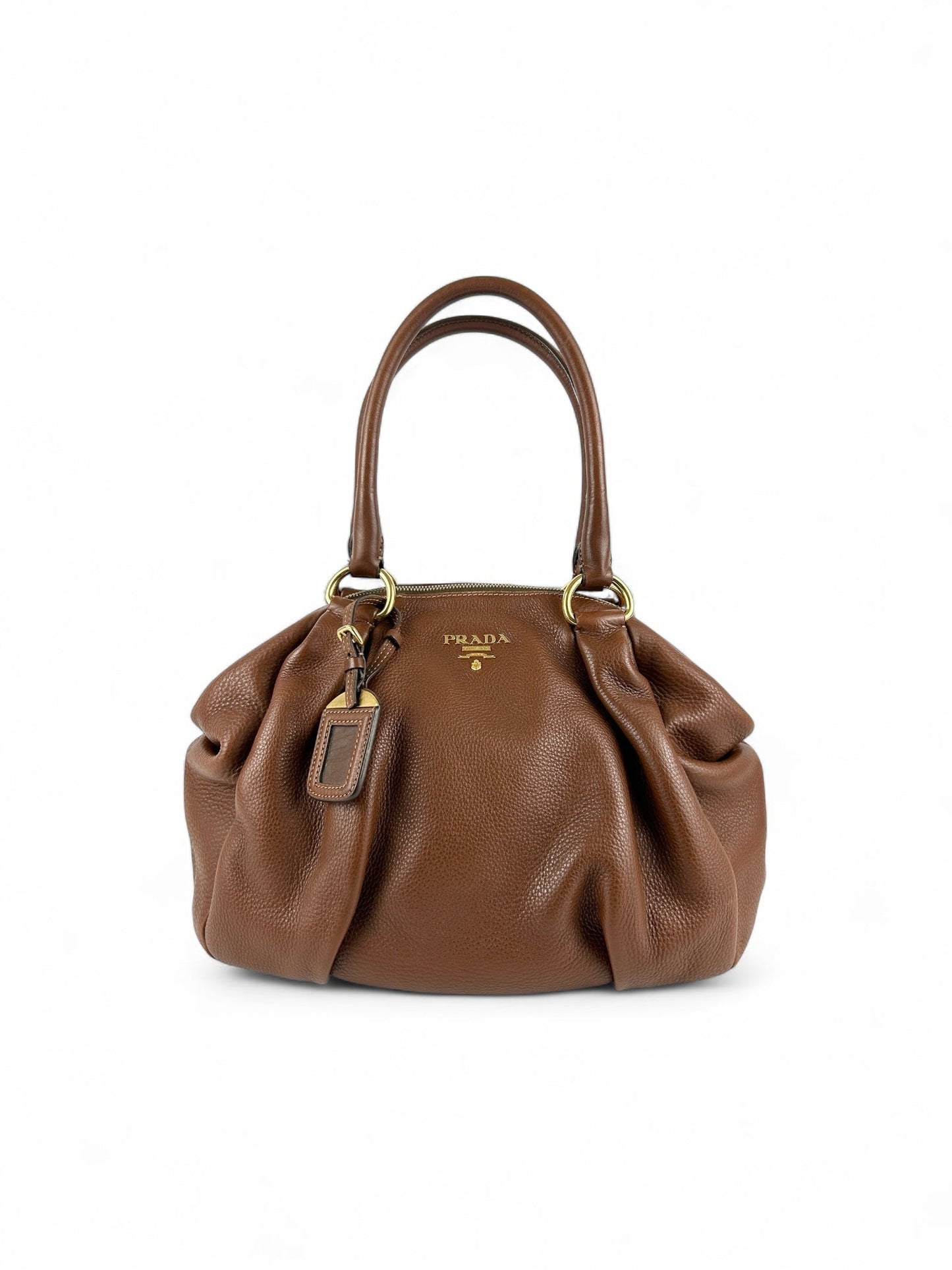 Prada Brown Vitello Daino Shoulder Bag