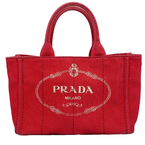 PRADA Tote Bag denim Red Tote Bag canvas Canapa Women