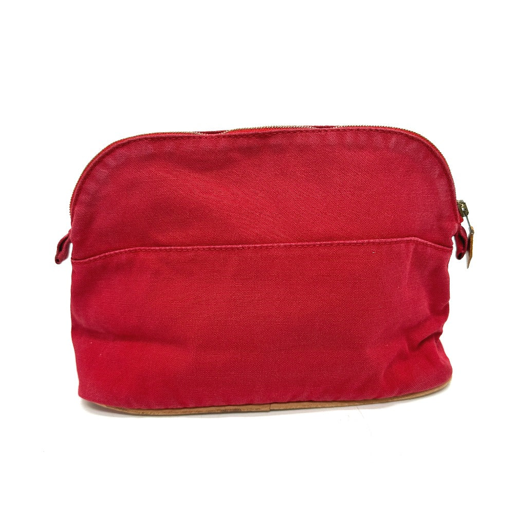 HERMES Pouch canvas Red Bored pouch 25
