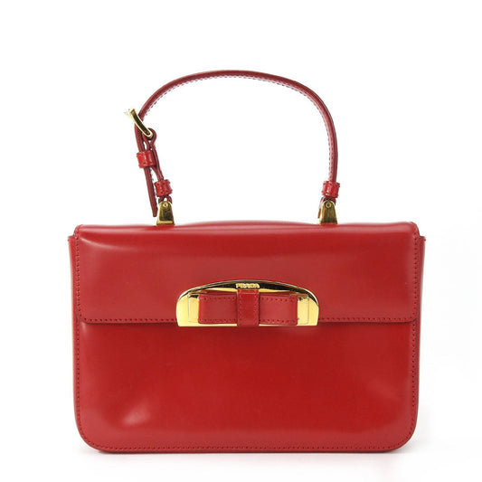 Prada Handbag BN1670 Calfskin Red