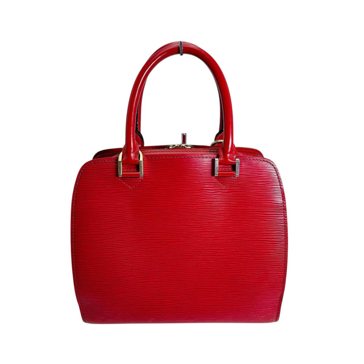 LOUIS VUITTON Handbag Epi Leather Red Ponneuf Epi