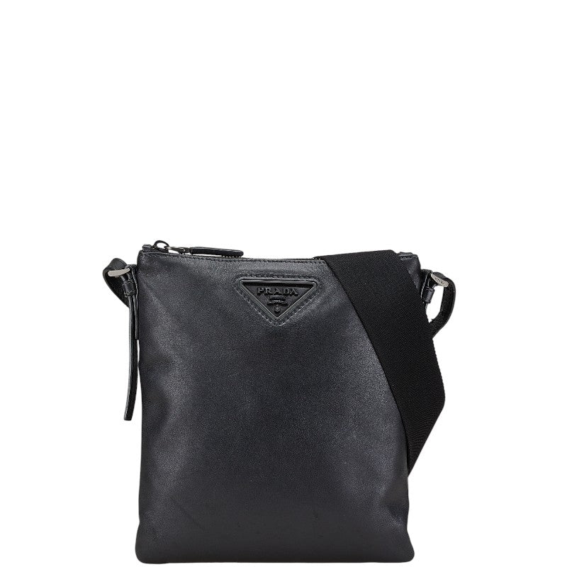 Prada Triangle Logo Leather Shoulder Bag