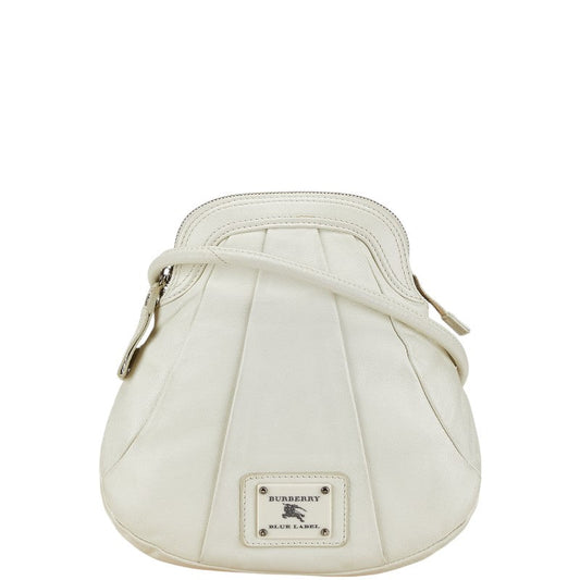 Burberry Blue Label Plate Logo Leather Shoulder Bag