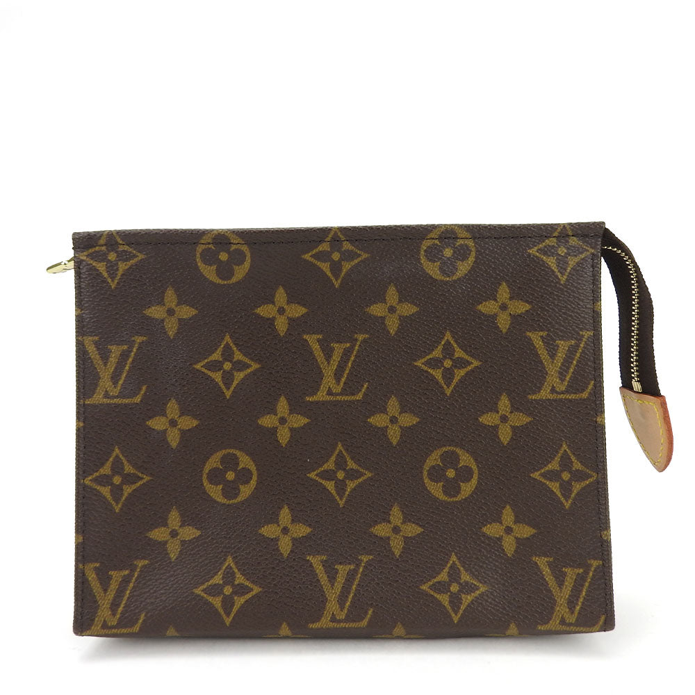 LOUIS VUITTON Pouch Monogram canvas, leather Brown posh toilette 19 Women